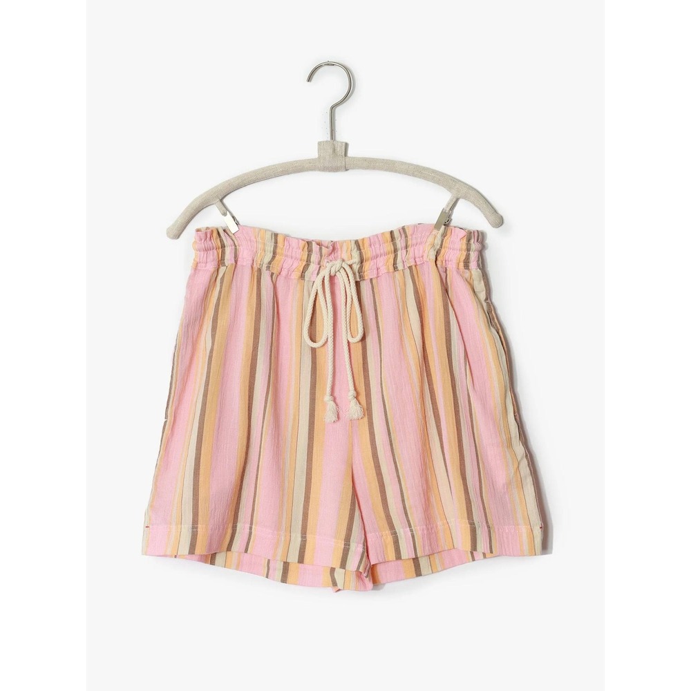 Xirena Cooper Shorts Womens Pink Orange Striped Cotton Gauze S